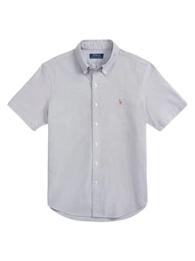 Polo Ralph Lauren Men's Oxford Short-sleeve Sport Shirt In Slate