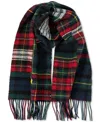 Polo Ralph Lauren Patchwork Plaid Wool-blend Scarf In Red Multi
