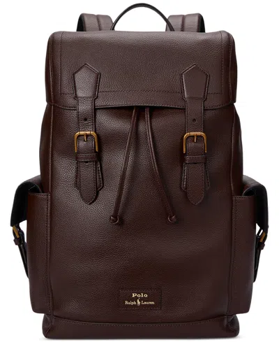 Polo Ralph Lauren Men's Pebbled Leather Backpack In Brown