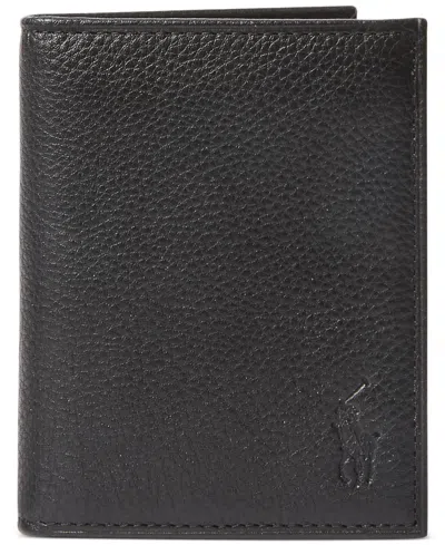 Polo Ralph Lauren Men's Pebbled Leather Billfold In Black