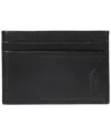 Polo Ralph Lauren Men's Pebbled Leather Card Case & Money Clip In Black