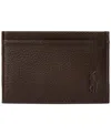 Polo Ralph Lauren Men's Pebbled Leather Card Case In Brown