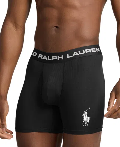 Polo Ralph Lauren Men's Perfect Pouch Boxer Briefs In Polo Black,white Polo Player
