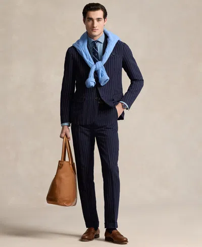 Polo Ralph Lauren Men's Pinstripe Twill Suit Trousers In Navy,cream