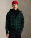 Polo Ralph Lauren Men's Plaid Fleece Full-zip Hoodie In Green