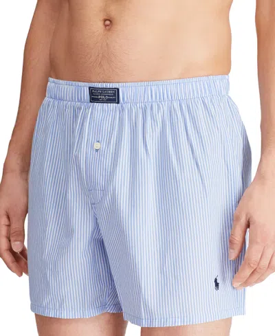 Polo Ralph Lauren Men's Plaid Single-button Fly Boxers In Steve Stripe
