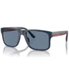 Polo Ralph Lauren Men's Polarized Sunglasses, Ph4195u In Matte New Port Navy