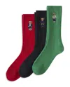 Polo Ralph Lauren Men's 3-pk. Embroidered Bear Socks Giftbox In Navy