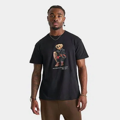 Polo Ralph Lauren Slim-fit Crew Neck T-shirt With Graphic Bear Print In Black