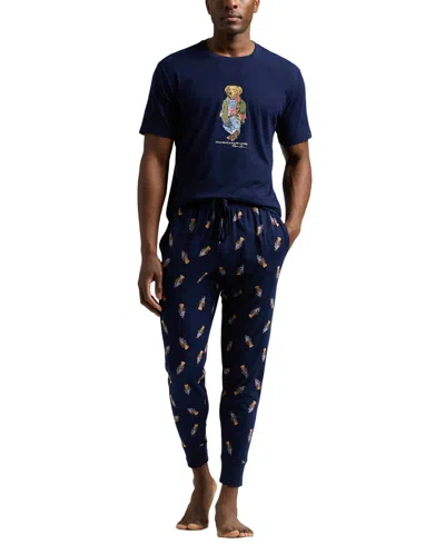 Polo Ralph Lauren Men's Polo Bear Jogger Pajama Set, Exclusively At Macy's In Blue