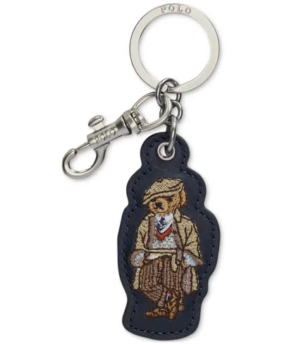 Polo Ralph Lauren Men's Polo Bear Leather Key Fob In Blue