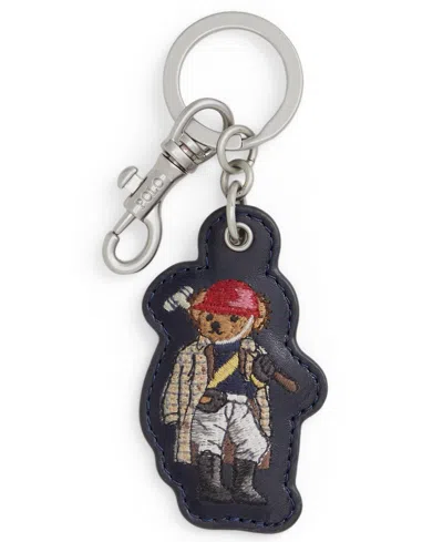 Polo Ralph Lauren Men's Polo Bear Leather Key Fob In Gray