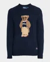 Polo Ralph Lauren Blue Sweater With Logo Embroidery On The Front And Logo Lettering On The Front In Cotton And Linen B In Blue