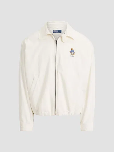 Polo Ralph Lauren Cotton Twill Oversized Jacket In White