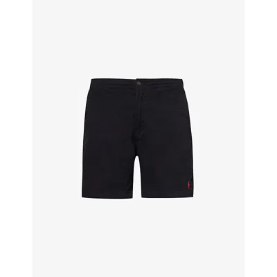 Polo Ralph Lauren Mens Polo Black Brand-embroidered Brushed-twill Stretch-cotton Shorts
