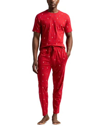 Polo Ralph Lauren Men's Polo Pony Jogger Pajama Set In Rl2000 Red,white,cruise Navy,rugby Ro