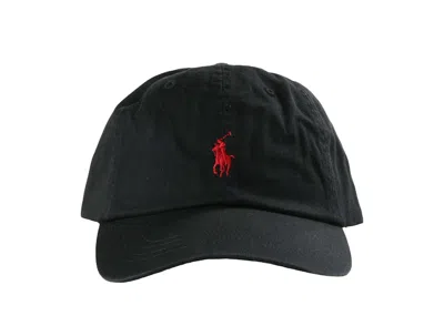 Pre-owned Polo Ralph Lauren Men's  Classic Sport Cap In Black/red In Multi