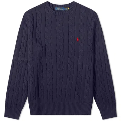 Pre-owned Polo Ralph Lauren Men's  Classics Long Sleeve Pullover In Hunter Navy Blue