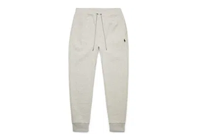 Pre-owned Polo Ralph Lauren Men's  Double Knit Jogger Pants In Light Sport Heather/navy Blue