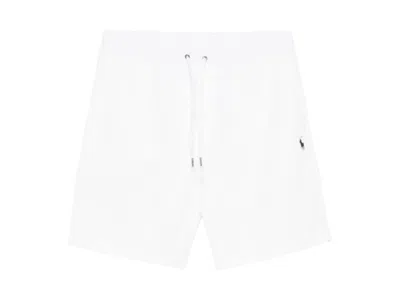 Pre-owned Polo Ralph Lauren Men's  Double Knit Tech Athletic Shorts In White