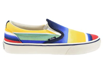 Pre-owned Polo Ralph Lauren Men's  Keaton Slip On Ombre Stripe Sneakers