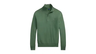 Pre-owned Polo Ralph Lauren Men's  Long Sleeve Cotton 1/2 Zip Sweater Pullover In Fatigue In Brown