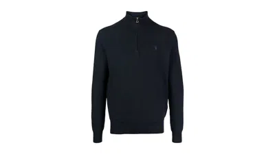 Pre-owned Polo Ralph Lauren Men's  Long Sleeve Cotton 1/2 Zip Sweater Pullover In Heather Navy Blue