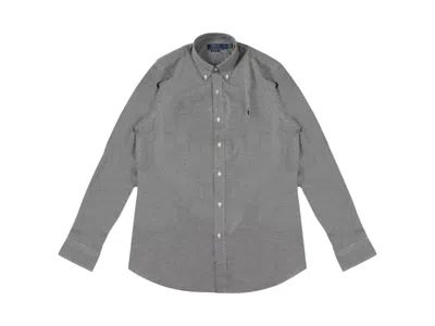Pre-owned Polo Ralph Lauren Men's  Longleevetretch Poplin Shirt In Black/white