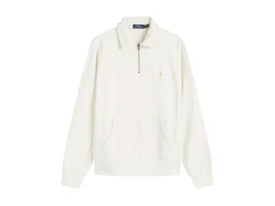 Pre-owned Polo Ralph Lauren Men's  Loopback Half Zip Sweat In Clubhouse Cream