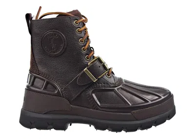 Pre-owned Polo Ralph Lauren Men's  Oslo High Boot Sneakers In Dark Brown
