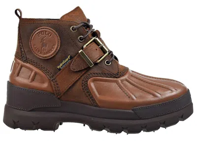 Pre-owned Polo Ralph Lauren Men's  Oslo Low Waterproof Boot Sneakers In Brown