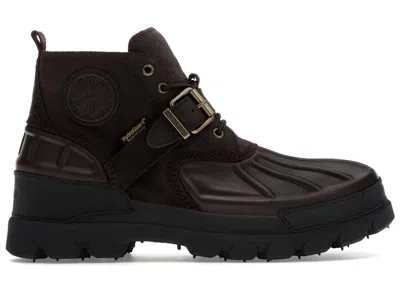 Pre-owned Polo Ralph Lauren Men's  Oslo Low Waterproof Boot Sneakers In Dark Brown