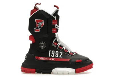 Pre-owned Polo Ralph Lauren Men's  Pwing Boot Fortnite Sneakers In Black/red/white