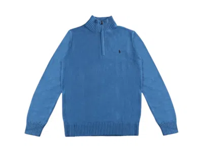 Pre-owned Polo Ralph Lauren Men's  Quarter Zip Pullover In Blue Orbit