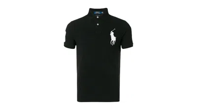 Pre-owned Polo Ralph Lauren Men's  Short Sleeve Big Pony Mesh Polo Shirt In Black
