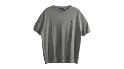 Pre-owned Polo Ralph Lauren Men's  Short Sleeve Crewneck Pullover Sweater In Fawn Grey Heather