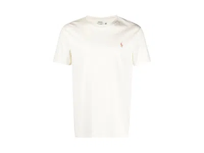 Pre-owned Polo Ralph Lauren Men's  Short Sleeve Jersey Knit Crewneck Sweat-shirt T-shirt In Parchment Cream