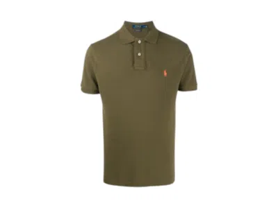 Pre-owned Polo Ralph Lauren Men's  Shortsleeve Slim Fit Mesh Polo In Canopy Olive