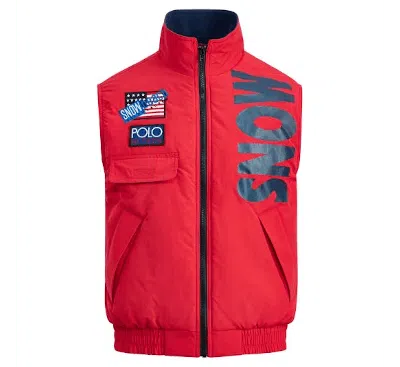 Pre-owned Polo Ralph Lauren Men's  Snow Beach Vest In Prep School Red