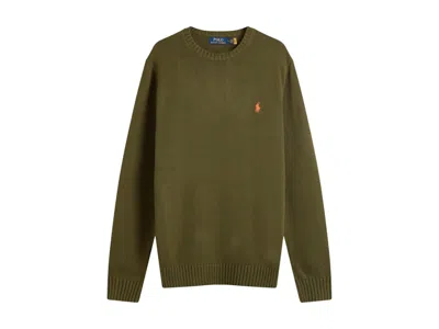 Pre-owned Polo Ralph Lauren Men's  Standard Fit Crew Sweater In New Olive