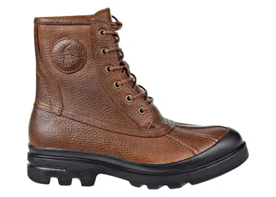 Pre-owned Polo Ralph Lauren Men's  Udel Duck Boot Sneakers In Dark Brown
