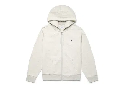 Pre-owned Polo Ralph Lauren Men's Polo Shirt Ralph Lauren Double Knit Zipup Hoodie /navyin Light Sport Heather/black