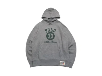 Pre-owned Polo Ralph Lauren Men's Polo Shirt Ralph Lauren Fleece Long Sleeve Hoodie In Dark Vintage Heather