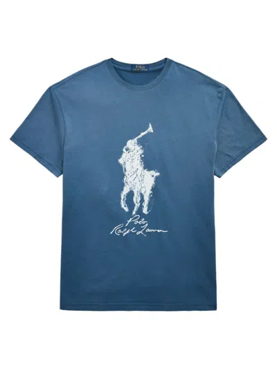 Polo Ralph Lauren Men's Classic-fit Big Pony Jersey T-shirt In Clancy Blue