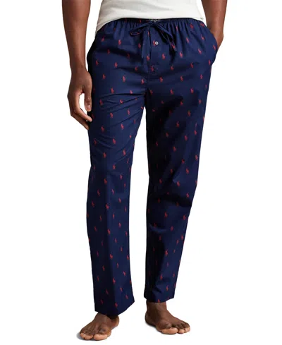 Polo Ralph Lauren Men's Pony Printed Pajama Pants In Blue