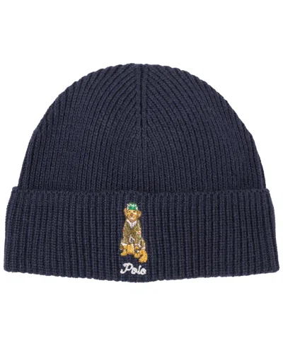 Polo Ralph Lauren Men's Preppy Golden Retriever Beanie In Newport Navy