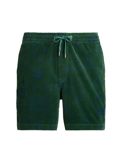 Polo Ralph Lauren Mercerized Cotton Pajama Shorts In Green