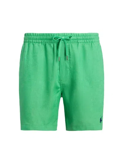 Polo Ralph Lauren Men's Prepster Linen Flat-front Shorts In Classic Kelly