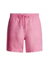 Polo Ralph Lauren Men's Prepster Linen Flat-front Shorts In Florida Pink
