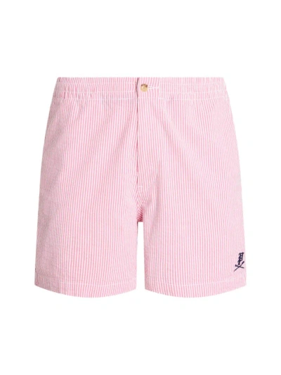 Polo Ralph Lauren Men's Prepster Striped Seersucker Cotton Shorts In Pink Seersucker W,gthc P Emb
